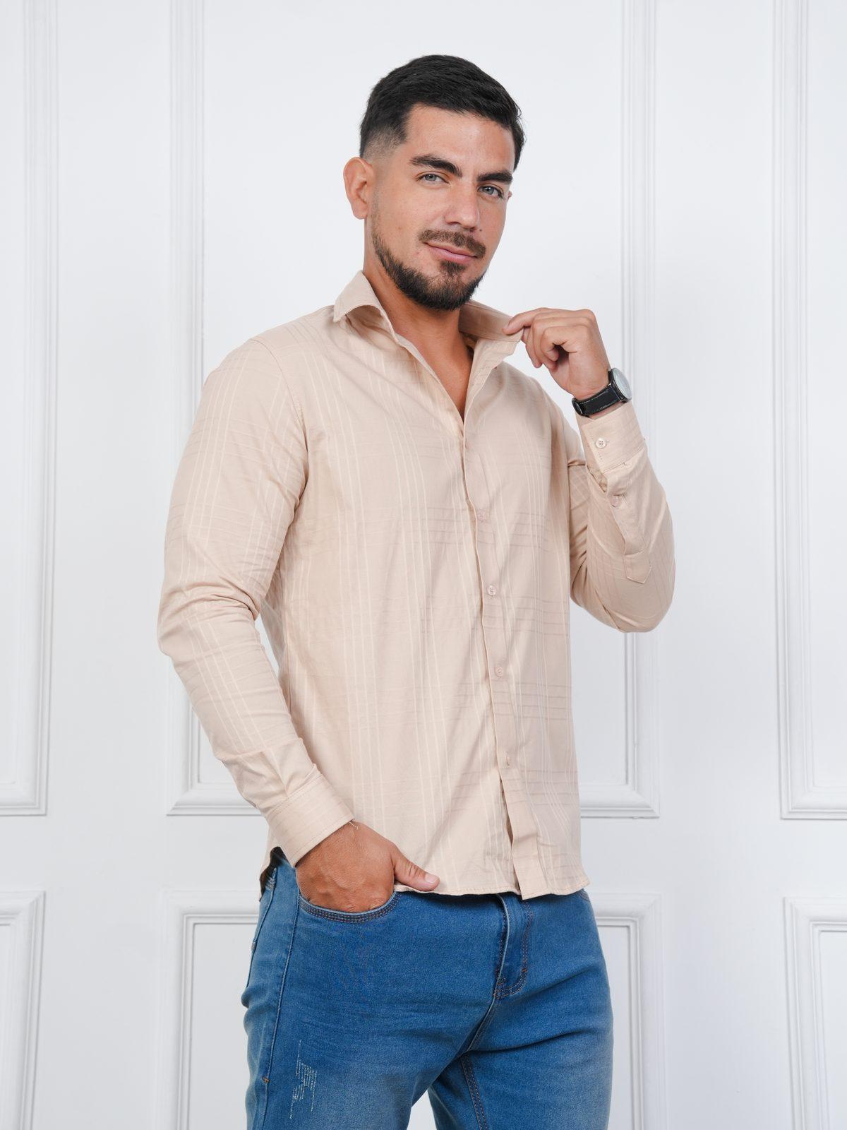 Camisa de rayas tonales negra